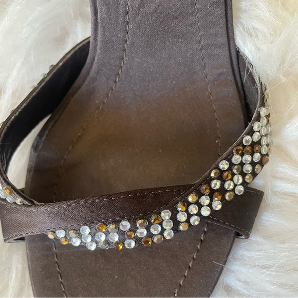 Alfani brown satin strappy heels w/ rhinestones Women’s Size 5.5 - Picture 8 of 12